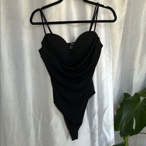 Black Draped Bodysuit
